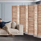 VEVOR Divisorio in Legno, Divisorio Pieghevole a 8 Pannelli, Schermo per Privacy, Divisorio Interno con Persianatura, Altezza 170 cm, Divisorio Decorativo Portatile