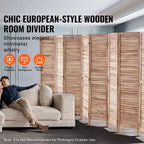 VEVOR Divisorio in Legno, Divisorio Pieghevole a 8 Pannelli, Schermo per Privacy, Divisorio Interno con Persianatura, Altezza 170 cm, Divisorio Decorativo Portatile