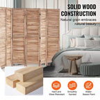 VEVOR Divisorio in Legno, Divisorio Pieghevole a 8 Pannelli, Schermo per Privacy, Divisorio Interno con Persianatura, Altezza 170 cm, Divisorio Decorativo Portatile