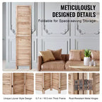 VEVOR Divisorio in Legno, Divisorio Pieghevole a 8 Pannelli, Schermo per Privacy, Divisorio Interno con Persianatura, Altezza 170 cm, Divisorio Decorativo Portatile