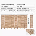VEVOR Divisorio in Legno, Divisorio Pieghevole a 8 Pannelli, Schermo per Privacy, Divisorio Interno con Persianatura, Altezza 170 cm, Divisorio Decorativo Portatile
