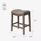 Sgabello da bancone Maven Lane Adrien senza schienale con rivestimento in tessuto, 26"
