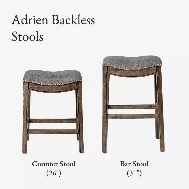 Sgabello da bancone Maven Lane Adrien senza schienale con rivestimento in tessuto, 26"