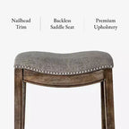 Sgabello da bancone Maven Lane Adrien senza schienale con rivestimento in tessuto, 26"