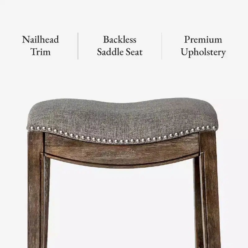 Sgabello da bancone Maven Lane Adrien senza schienale con rivestimento in tessuto, 26"