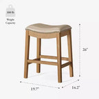 Sgabello da bancone Maven Lane Adrien senza schienale con rivestimento in tessuto, 26"