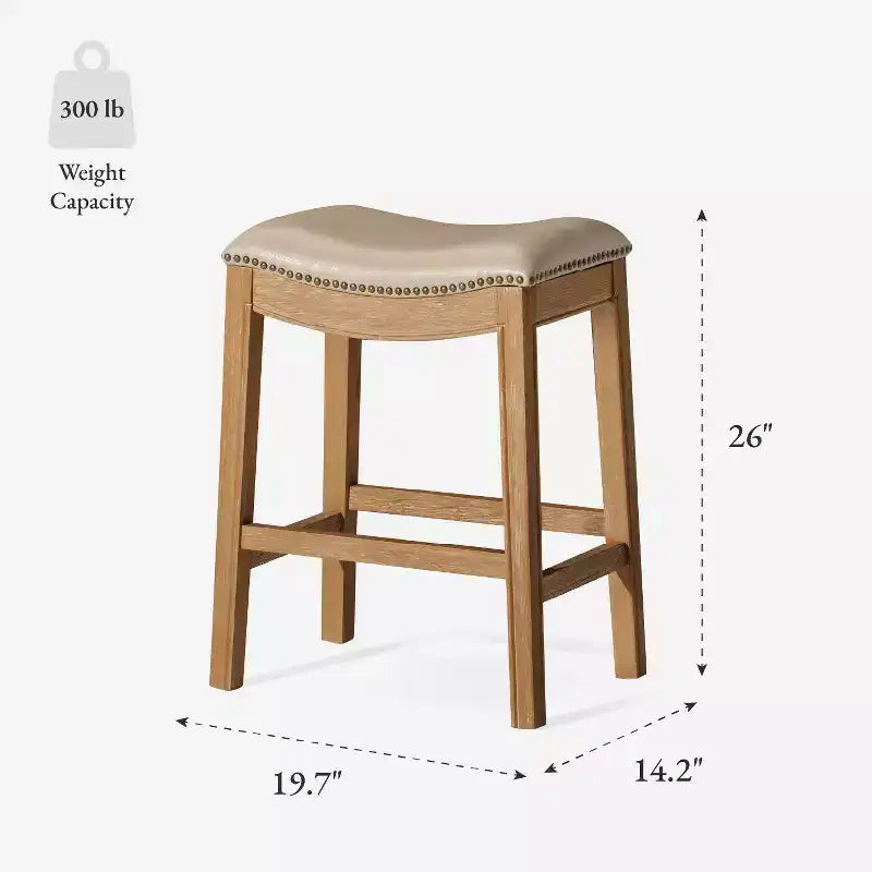 Sgabello da bancone Maven Lane Adrien senza schienale con rivestimento in tessuto, 26"