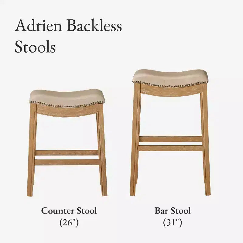 Sgabello da bancone Maven Lane Adrien senza schienale con rivestimento in tessuto, 26"