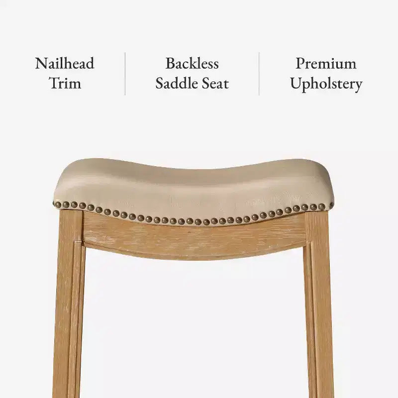 Sgabello da bancone Maven Lane Adrien senza schienale con rivestimento in tessuto, 26"