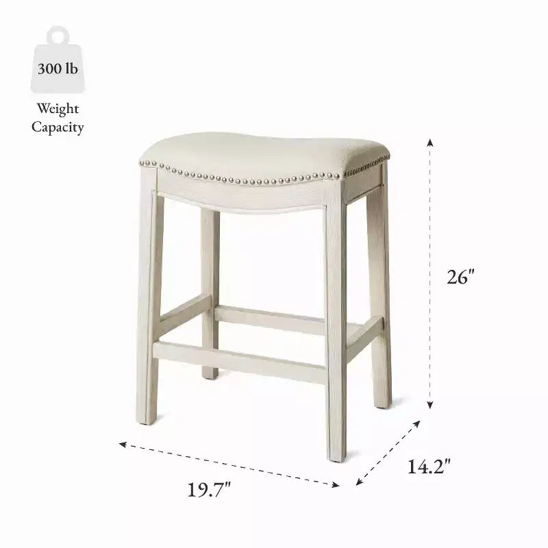 Sgabello da bancone Maven Lane Adrien senza schienale con rivestimento in tessuto, 26"