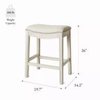 Sgabello da bancone Maven Lane Adrien senza schienale con rivestimento in tessuto, 26"