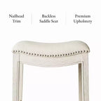 Sgabello da bancone Maven Lane Adrien senza schienale con rivestimento in tessuto, 26"
