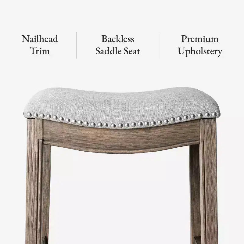 Sgabello da bancone Maven Lane Adrien senza schienale con rivestimento in tessuto, 26"