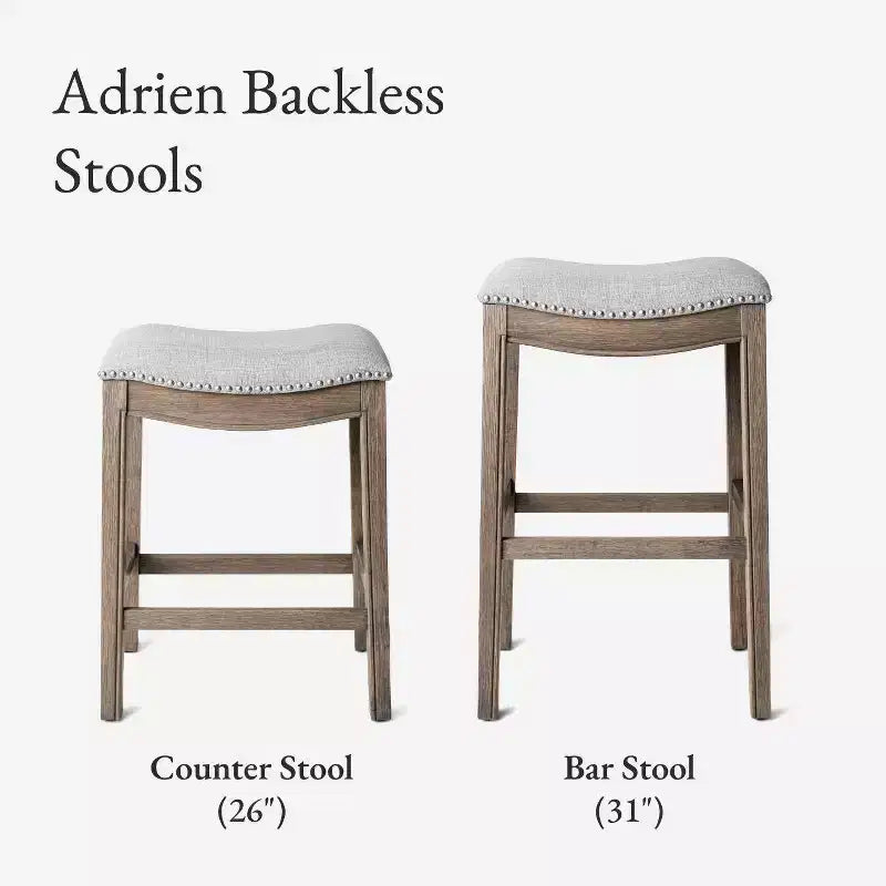 Sgabello da bancone Maven Lane Adrien senza schienale con rivestimento in tessuto, 26"