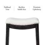 Sgabello da bancone Maven Lane Adrien senza schienale con rivestimento in tessuto, 26"
