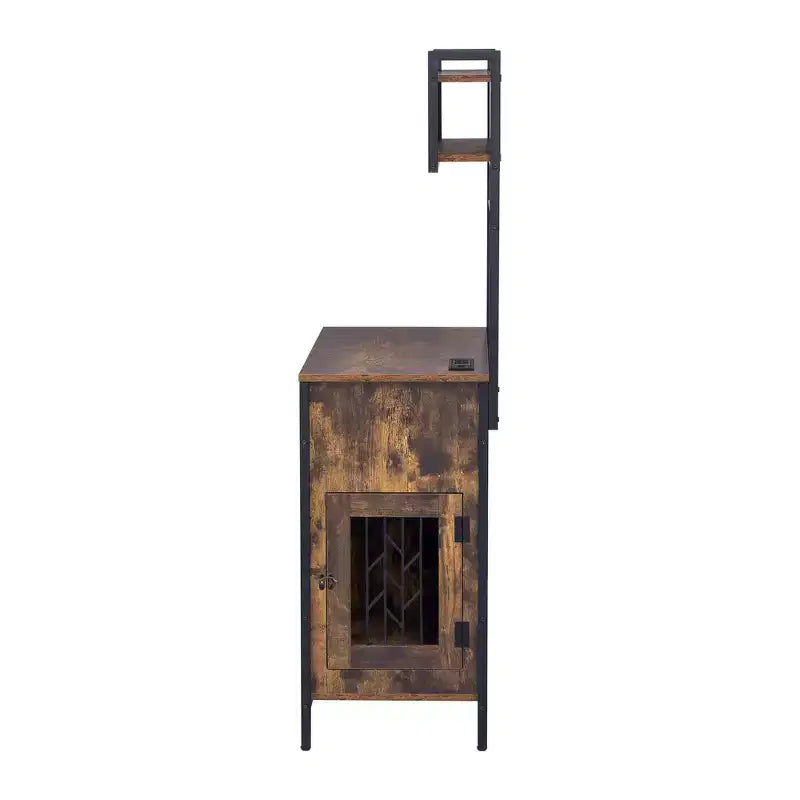 Mobile per Cani con Ripiani, Scaffale da Cucina per Animali Domestici con Gabbia per Cani, Mobile Bar per Cani per Soggiorno e Ingresso