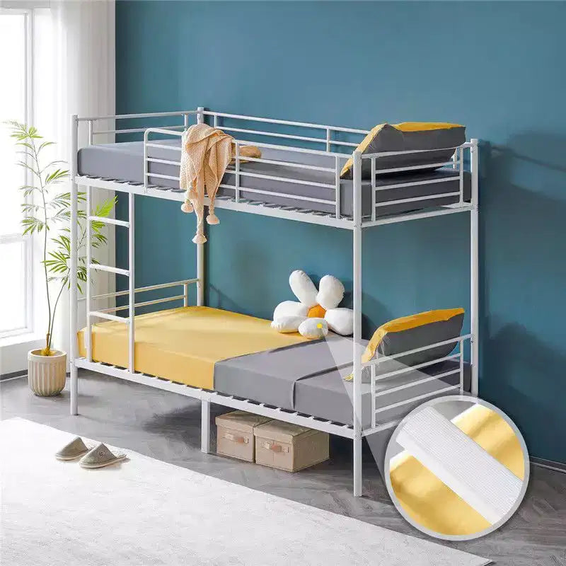 Karl Home Letto a castello singolo sopra singolo bianco per bambini/adulti con scalini a pioli piatti