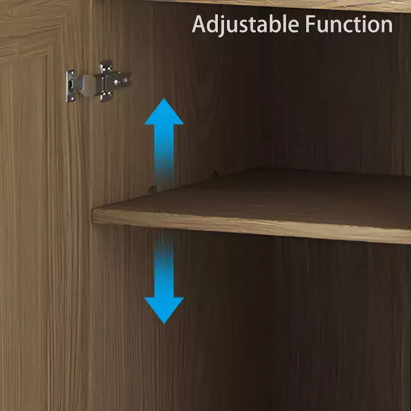 Mobiletto d'accento in legno 62x62x16 cm in colore naturale, organizer contenitore con ripiani regolabili per cucina, camera da letto, ingresso, soggiorno, sala da pranzo