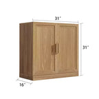 Mobiletto d'accento in legno 62x62x16 cm in colore naturale, organizer contenitore con ripiani regolabili per cucina, camera da letto, ingresso, soggiorno, sala da pranzo
