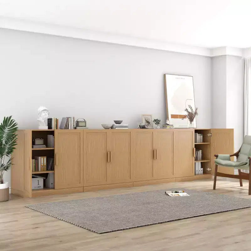 Mobiletto d'accento in legno 62x62x16 cm in colore naturale, organizer contenitore con ripiani regolabili per cucina, camera da letto, ingresso, soggiorno, sala da pranzo