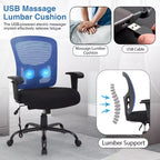 BestMassage Sedia da Ufficio Ergonomica per Persone Robuste Fino a 180 kg, Sedia da Scrivania in Rete per Persone di Taglia Forte