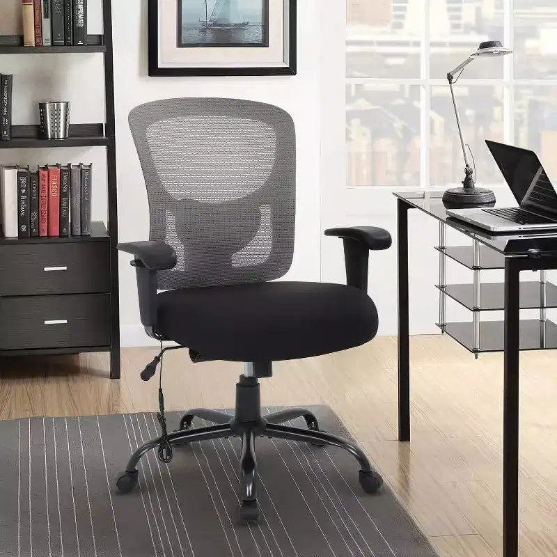 BestMassage Sedia da Ufficio Ergonomica per Persone Robuste Fino a 180 kg, Sedia da Scrivania in Rete per Persone di Taglia Forte