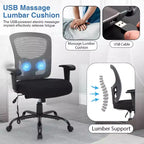 BestMassage Sedia da Ufficio Ergonomica per Persone Robuste Fino a 180 kg, Sedia da Scrivania in Rete per Persone di Taglia Forte