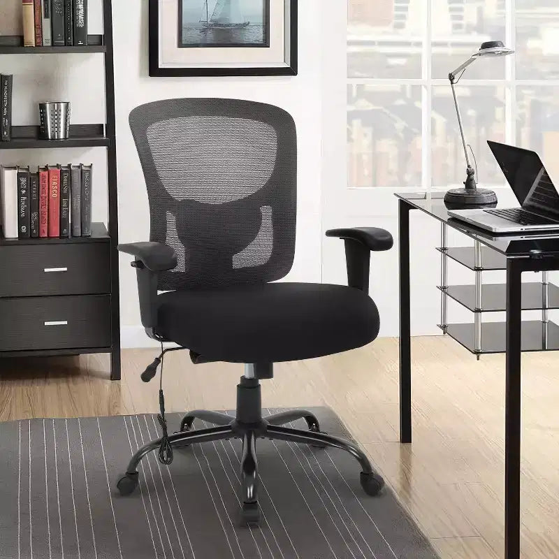 BestMassage Sedia da Ufficio Ergonomica per Persone Robuste Fino a 180 kg, Sedia da Scrivania in Rete per Persone di Taglia Forte