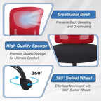 BestMassage Sedia da Ufficio Ergonomica per Persone Robuste Fino a 180 kg, Sedia da Scrivania in Rete per Persone di Taglia Forte