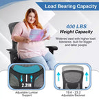 BestMassage Sedia da Ufficio Ergonomica per Persone Robuste Fino a 180 kg, Sedia da Scrivania in Rete per Persone di Taglia Forte