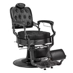 Sedia da barbiere idraulica reclinabile ergonomica Karl Home Attrezzatura da salone per parrucchieri e spa in nero con braccioli