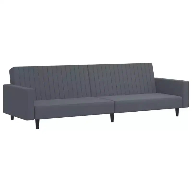 vidaXL Set Divano Letto Convertibile a 2 Pezzi con Poggiapiedi in Lussuoso Velluto Grigio Scuro, Mobile Versatile per Soggiorno o Salotto