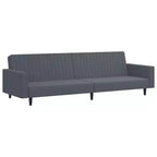 vidaXL Set Divano Letto Convertibile a 2 Pezzi con Poggiapiedi in Lussuoso Velluto Grigio Scuro, Mobile Versatile per Soggiorno o Salotto