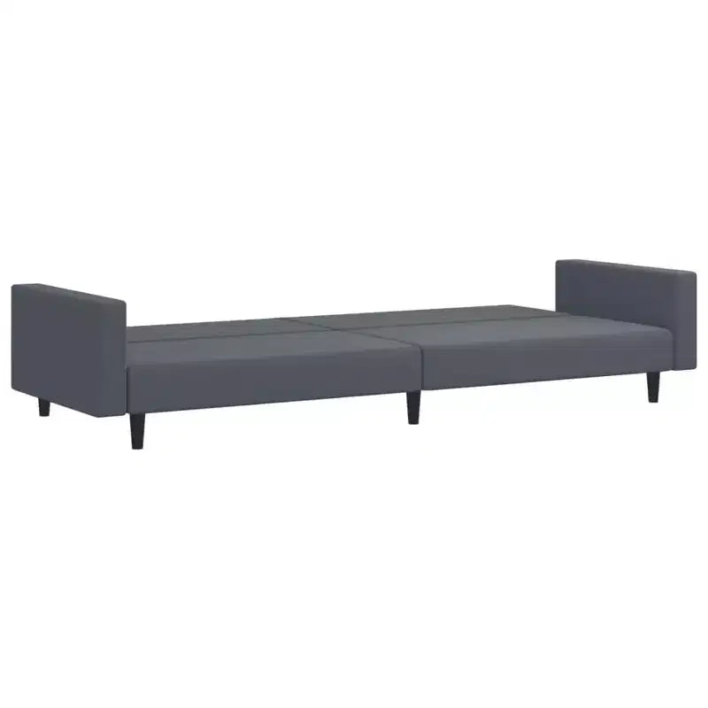 vidaXL Set Divano Letto Convertibile a 2 Pezzi con Poggiapiedi in Lussuoso Velluto Grigio Scuro, Mobile Versatile per Soggiorno o Salotto