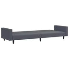 vidaXL Set Divano Letto Convertibile a 2 Pezzi con Poggiapiedi in Lussuoso Velluto Grigio Scuro, Mobile Versatile per Soggiorno o Salotto