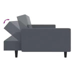 vidaXL Set Divano Letto Convertibile a 2 Pezzi con Poggiapiedi in Lussuoso Velluto Grigio Scuro, Mobile Versatile per Soggiorno o Salotto