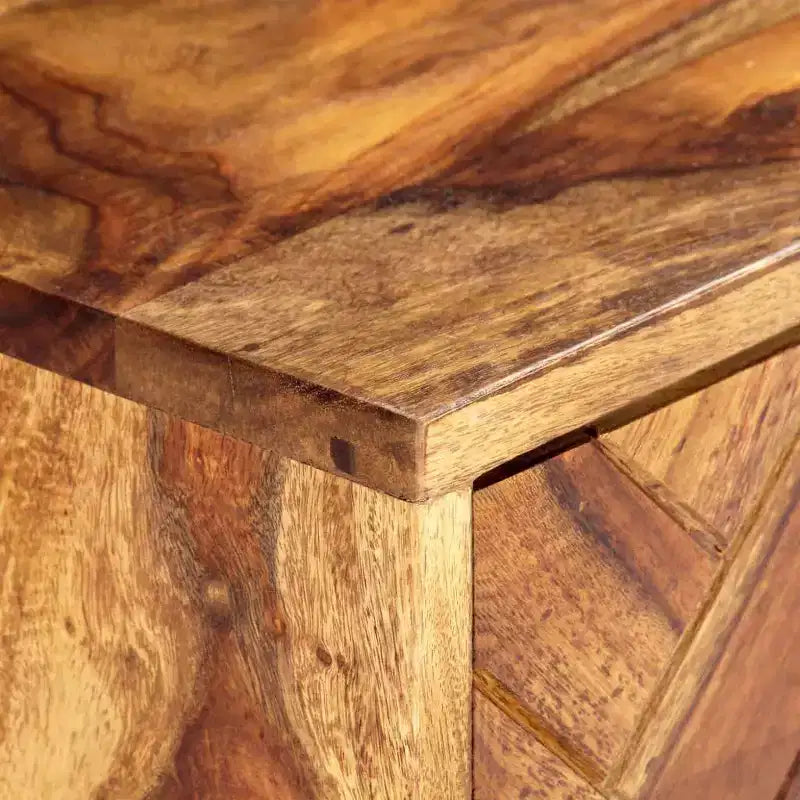 vidaXL Mobile TV Marrone in Legno Massello di Sheesham, Ferro verniciato a polvere color ottone