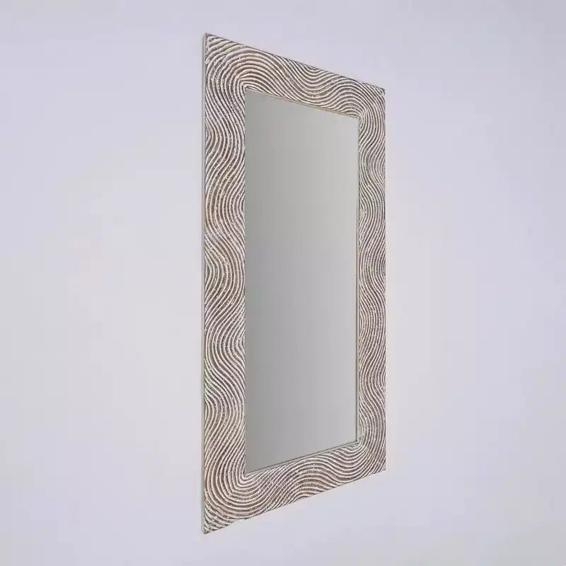 GDFStudio Cheryl Specchio Rettangolare a Figura Intera Intagliato a Mano in Legno Massello 72 Retro