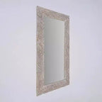 GDFStudio Cheryl Specchio Rettangolare a Figura Intera Intagliato a Mano in Legno Massello 72 Retro