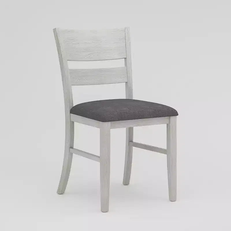 Set tavolo da pranzo VECELO in stile rustico, tavolo in legno di gomma con 4/6 sedie imbottite, grigio