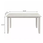 Set tavolo da pranzo VECELO in stile rustico, tavolo in legno di gomma con 4/6 sedie imbottite, grigio