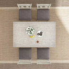 Set tavolo da pranzo VECELO in stile rustico, tavolo in legno di gomma con 4/6 sedie imbottite, grigio