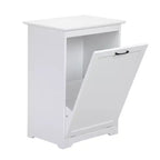 Sandinrayli 10 Gal. Cestone per la Biancheria Inclinabile Contenitore per la Spazzatura da Cucina in Legno con Sportello ad Angolo Regolabile