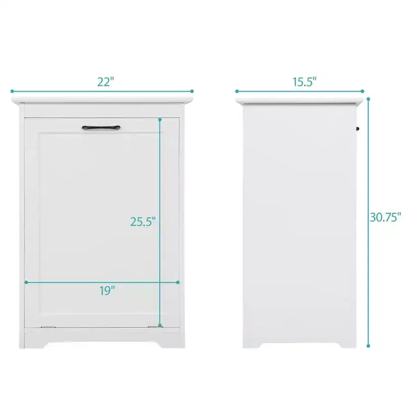 Sandinrayli 10 Gal. Cestone per la Biancheria Inclinabile Contenitore per la Spazzatura da Cucina in Legno con Sportello ad Angolo Regolabile