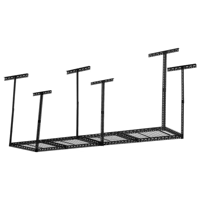 Scaffale da garage a soffitto, ripiani in acciaio con capacità, altezza regolabile 22-40 pollici, salvaspazio per soffitta cantina capannone (4/6 montanti)