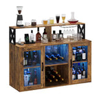Mobile Bar con Portabottiglie, Mobile Moderno da Caffè con Ripiani, Mobiletto Bar per Liquori, Credenza Buffet per Cucina