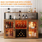 Mobile Bar con Portabottiglie, Mobile Moderno da Caffè con Ripiani, Mobiletto Bar per Liquori, Credenza Buffet per Cucina