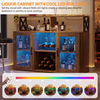 Mobile Bar con Portabottiglie, Mobile Moderno da Caffè con Ripiani, Mobiletto Bar per Liquori, Credenza Buffet per Cucina