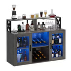 Mobile Bar con Portabottiglie, Mobile Moderno da Caffè con Ripiani, Mobiletto Bar per Liquori, Credenza Buffet per Cucina