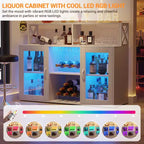 Mobile Bar con Portabottiglie, Mobile Moderno da Caffè con Ripiani, Mobiletto Bar per Liquori, Credenza Buffet per Cucina